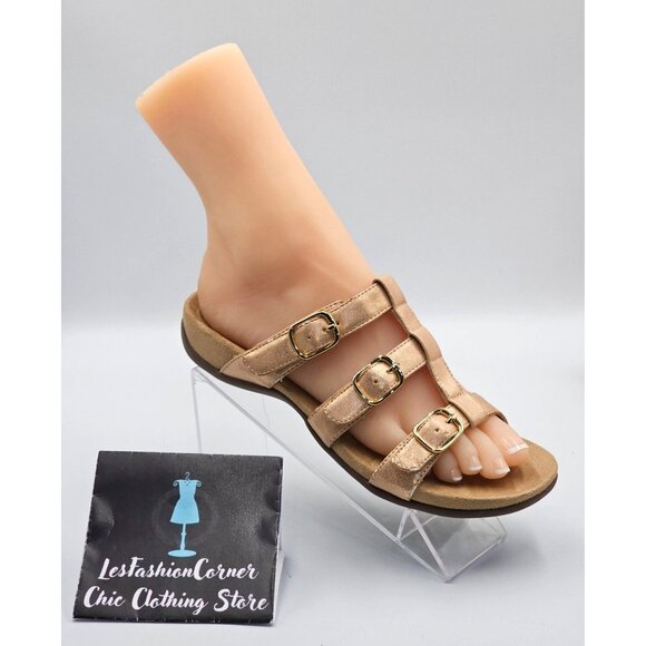 Vionic Women's Misa Rose Gold  Faux Leather Upper Adjustable Sandals Size 7 2497 - Picture 15 of 16